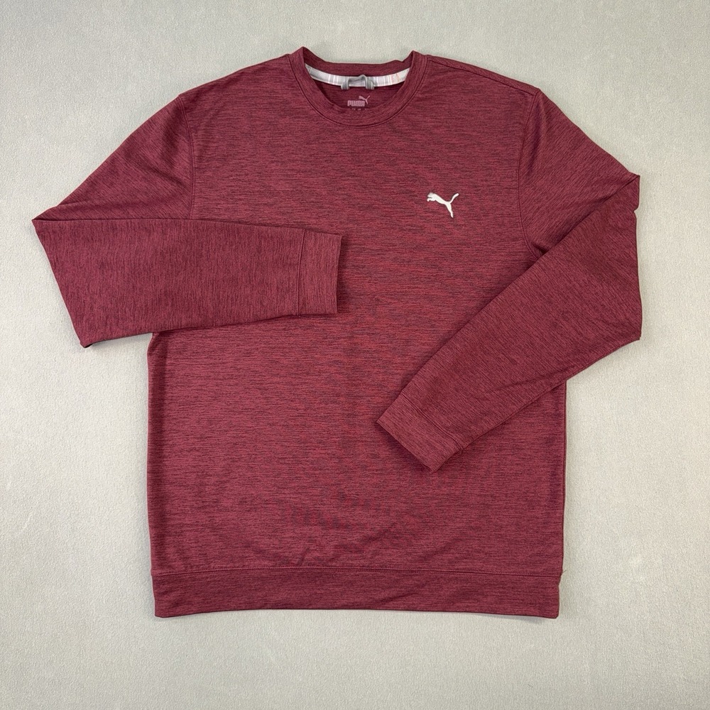 Men's PUMA Golf Pullover Stretch Lightweight Tagless Sweatshirt Maroon Size M